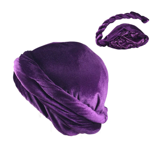 Premium Velvet & Satin Interior Turban Cap