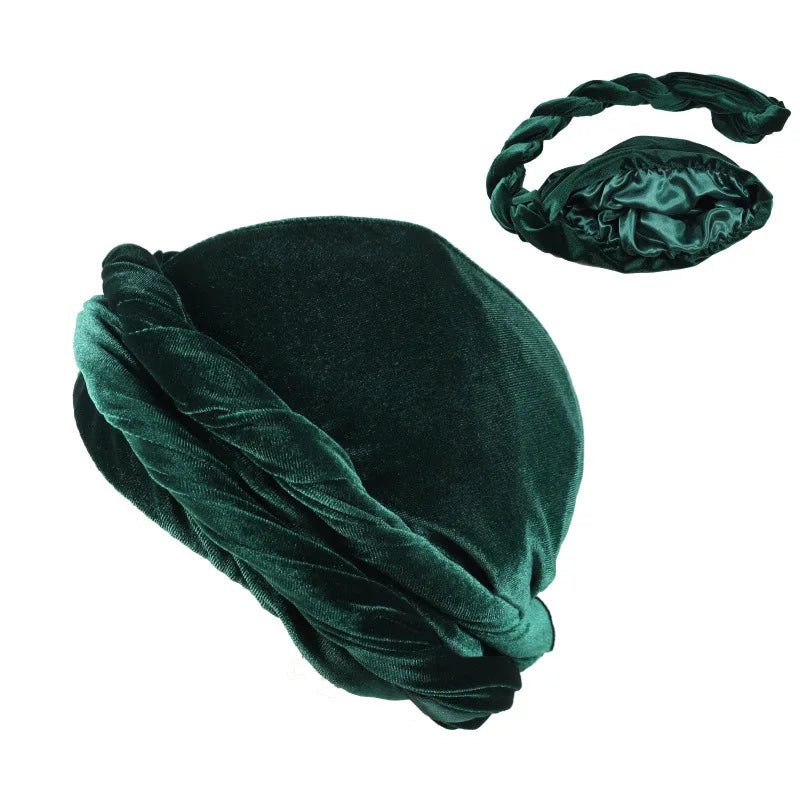 Premium Velvet & Satin Interior Turban Cap