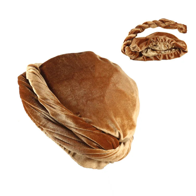 Premium Velvet & Satin Interior Turban Cap