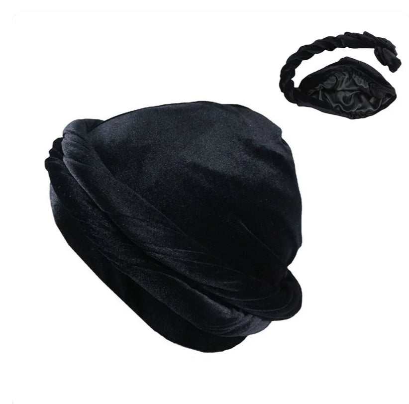 Premium Velvet & Satin Interior Turban Cap