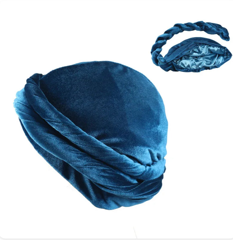 Premium Velvet & Satin Interior Turban Cap